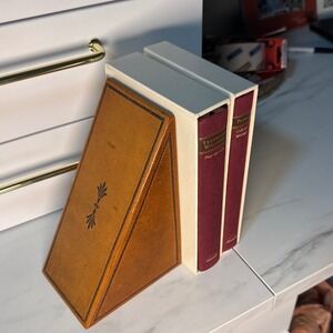 Vintage Leather Embossed Bookend (1 not‎ a set) Modern Office Mid Century Heavy